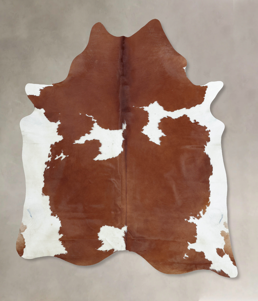 Brown and White Cowhide Rug #B9440