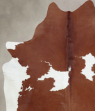 Brown and White Cowhide Rug #B9440