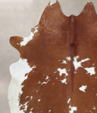Brown and White Cowhide Rug #B9443