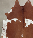 Brown and White Cowhide Rug #B9450