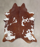 Brown and White Cowhide Rug #B9455