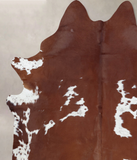 Brown and White Cowhide Rug #B9455