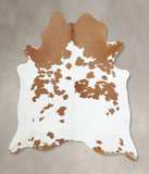 Brown and White Cowhide Rug #B9463