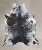 Salt and Pepper Black Cowhide Rug #B9556