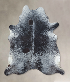 Salt and Pepper Black Cowhide Rug #B9594