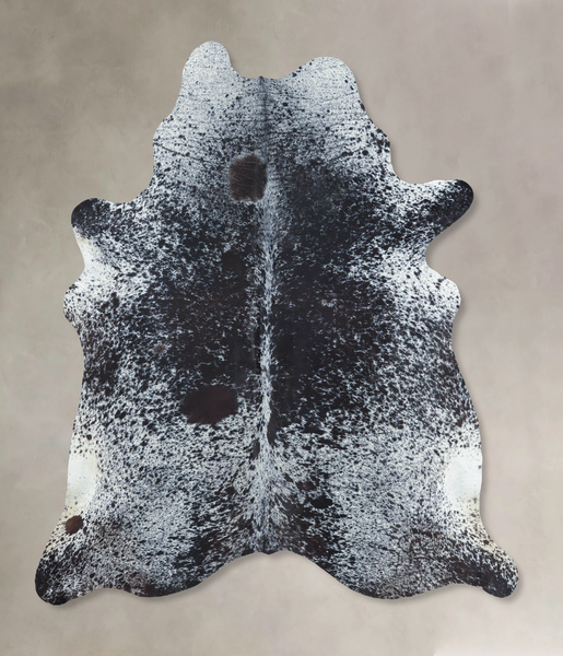 Salt and Pepper Black Cowhide Rug #B9594