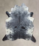 Salt and Pepper Black Cowhide Rug #B9595