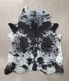 Salt and Pepper Black Cowhide Rug #B9610