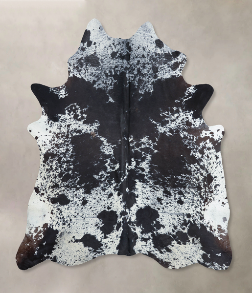 Salt and Pepper Black Cowhide Rug #B9610