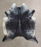 Salt and Pepper Black Cowhide Rug #B9613