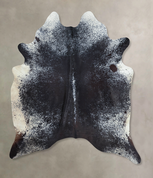 Salt and Pepper Black Cowhide Rug #B9613