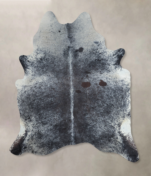 Salt and Pepper Black Cowhide Rug #B9617