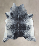 Salt and Pepper Black Cowhide Rug #B9660