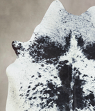 Salt and Pepper Black Cowhide Rug #B9672