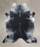Salt and Pepper Black Cowhide Rug #B9673