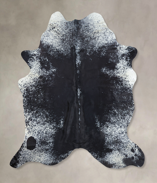 Salt and Pepper Black Cowhide Rug #B9673