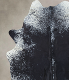 Salt and Pepper Black Cowhide Rug #B9673