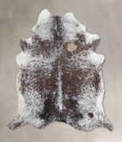 Salt and Pepper Brown Cowhide Rug #B9695