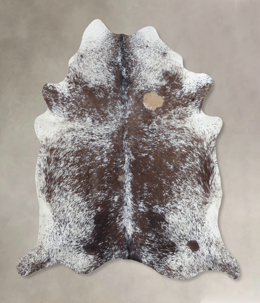Salt and Pepper Brown Cowhide Rug #B9695