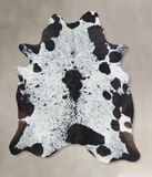 Salt and Pepper Black Cowhide Rug #B9715