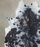 Salt and Pepper Black Cowhide Rug #B9717