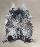 Salt and Pepper Black Cowhide Rug #B9724