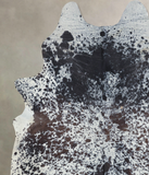 Salt and Pepper Black Cowhide Rug #B9724