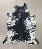 Salt and Pepper Black Cowhide Rug #B9727