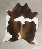 Chocolate and White Cowhide Rug #B9863