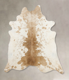 Beige and White Cowhide Rug #B9870