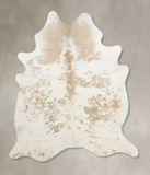 Beige and White Cowhide Rug #B9873