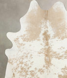 Beige and White Cowhide Rug #B9873