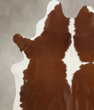 Brown and White Cowhide Rug #B9874