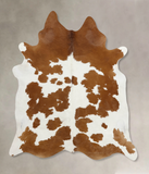 Brown and White Cowhide Rug #B9961