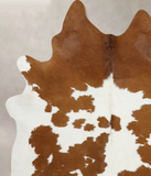 Brown and White Cowhide Rug #B9961