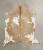 Beige and White Cowhide Rug #B9996
