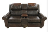 Rustic Lodge Double Reclining Theater Love Seat
