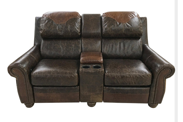 Rustic Lodge Double Reclining Theater Love Seat