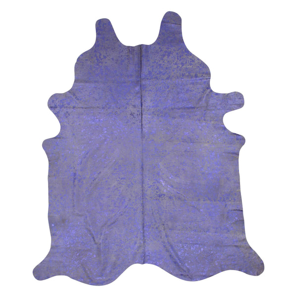 Purple Acid Wash On Ivory Background X-Large Brazilian Cowhide Rug 5'0"H x 7'0"W by Hudson Hides