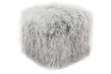 Tibetan Square 18" Pouf Ottoman Ash Grey