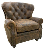 Yellowstone Buffalo Curved Tufted Chair