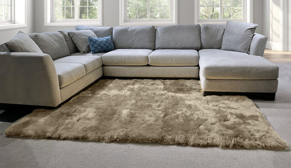 Taupe New Zealand Sheepskin Area Rug 6' x 8' by Hudson Hides