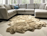 Taupe New Zealand Sheepskin 8-Pelt 6' x 7' by Hudson Hides