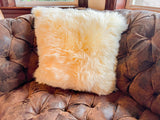 Cream New Zealand Sheepskin Pillow 16"x16" Single Sided by Hudson Hides