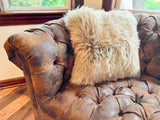 Taupe New Zealand Sheepskin Pillow 20"x20" Single Sided by Hudson Hides