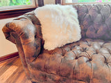 White New Zealand Sheepskin Pillow 16"x16" Single Sided by Hudson Hides