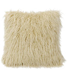 Cream Tibetan Lamb Single Sided Pillow 20" x 20" by Hudson Hides