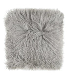 Grey Tibetan Lamb Single Sided Pillow 16" x 16" by Hudson Hides