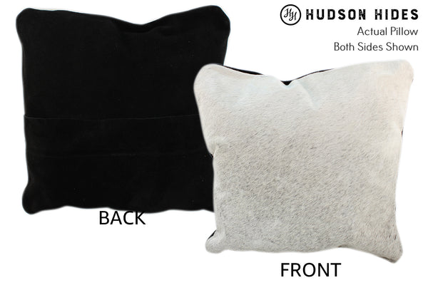 Salt and Pepper Black Cowhide Pillow #11073