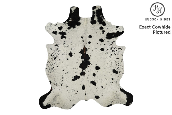 Salt and Pepper Black X-Large European Cowhide Rug 6'11"H x 6'4"W #11648 by Hudson Hides